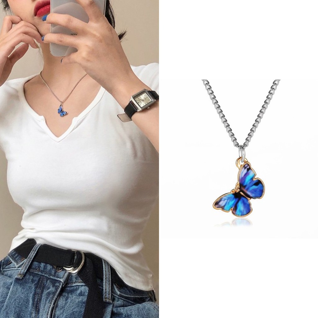 Necklace Gradient Butterfly Fashion Jewelry Korean Style