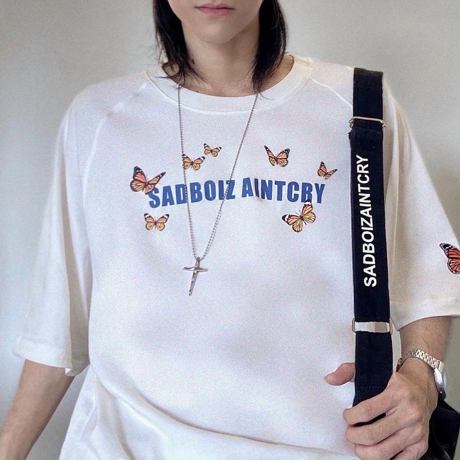 Áo thun Sadboiz dreamy butterfly tee - white