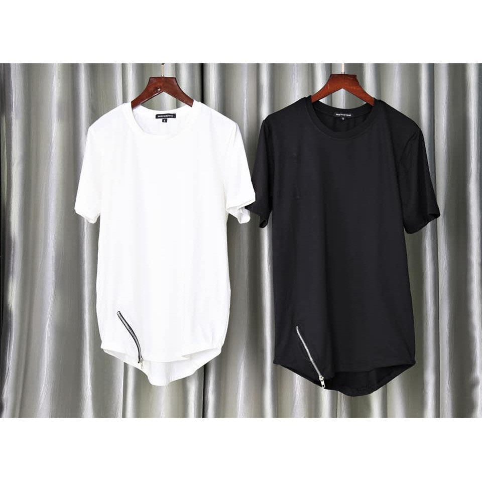 Áo thun unisex DA40, áo phông nam nữ khóa zip độc đáo, cá tính chất liệu cotton KDS