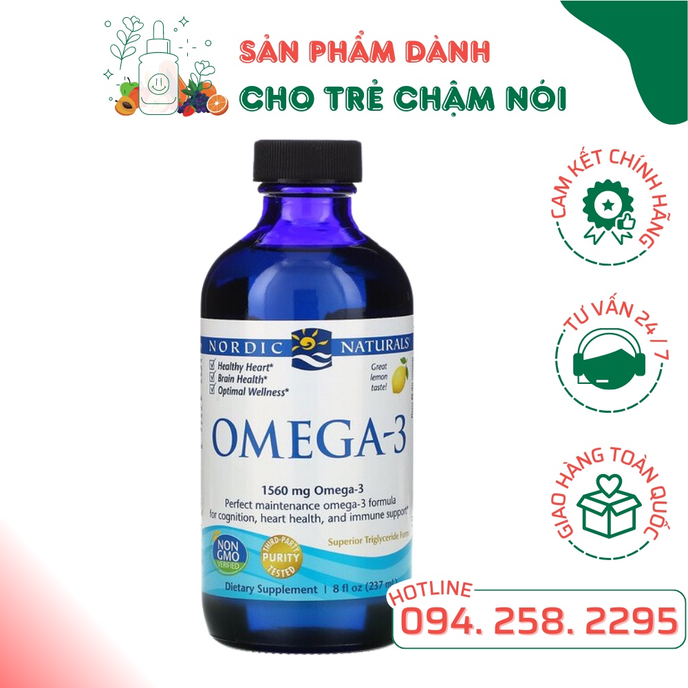 Dầu cá Omega 3 ⚡ CAM KẾT HÀNG CHUẨN ⚡ Dầu cá Omega-3 vị Lemon vị chanh (237 ml) Hàm lượng omega3 cao