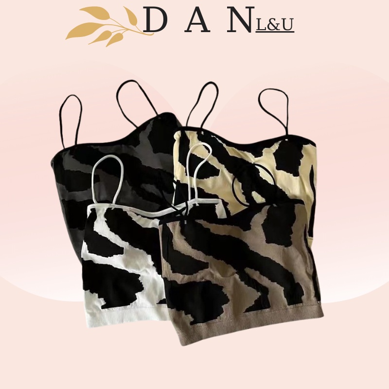 Áo Ngực Bra Khoét Lưng Sau Đệm Mút Da Báo Cá Tính Cho Nữ DAN L&amp;U 610
