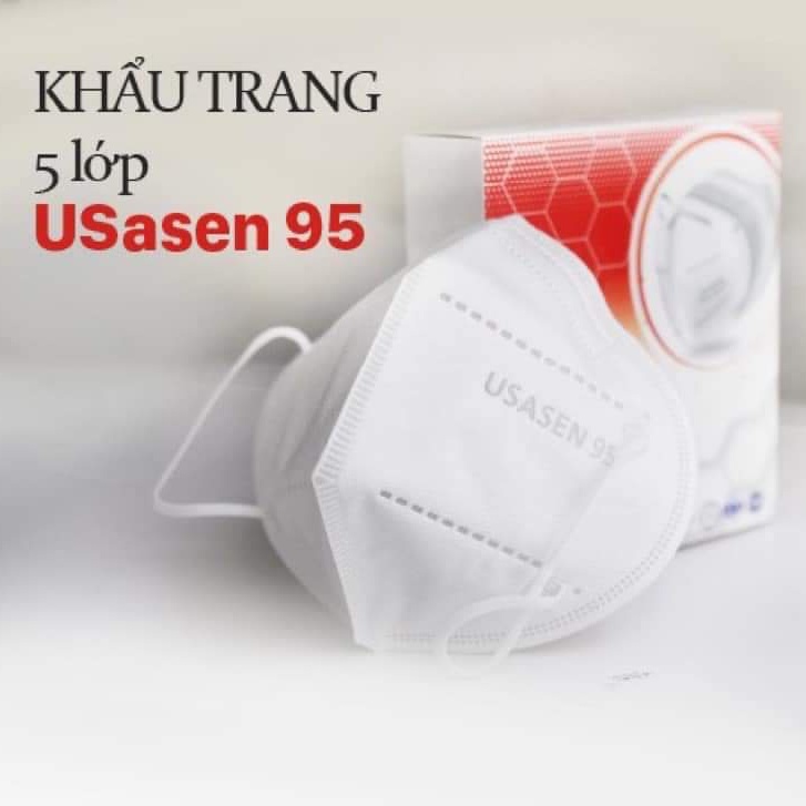 [Rẻ nhất] Khẩu trang Y tế 5 lớp - Usasen 95 Pro kháng khuẩn - Qui cách: 10 cái/hộp - Mẫu Halido