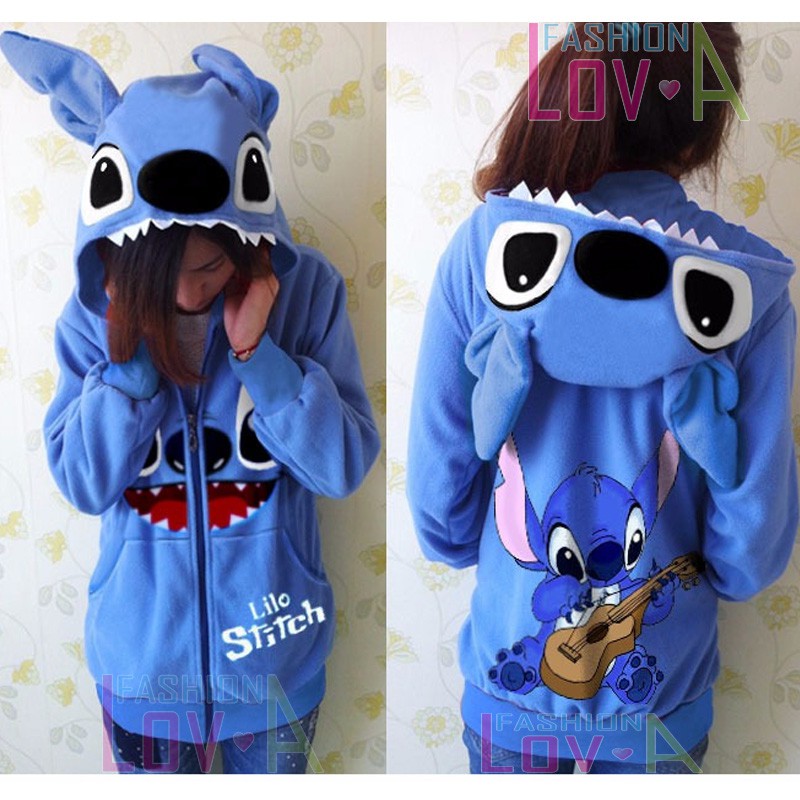 Áo Khoác Hoodie Hình Stitch Dễ Thương Cho Cặp Đôi