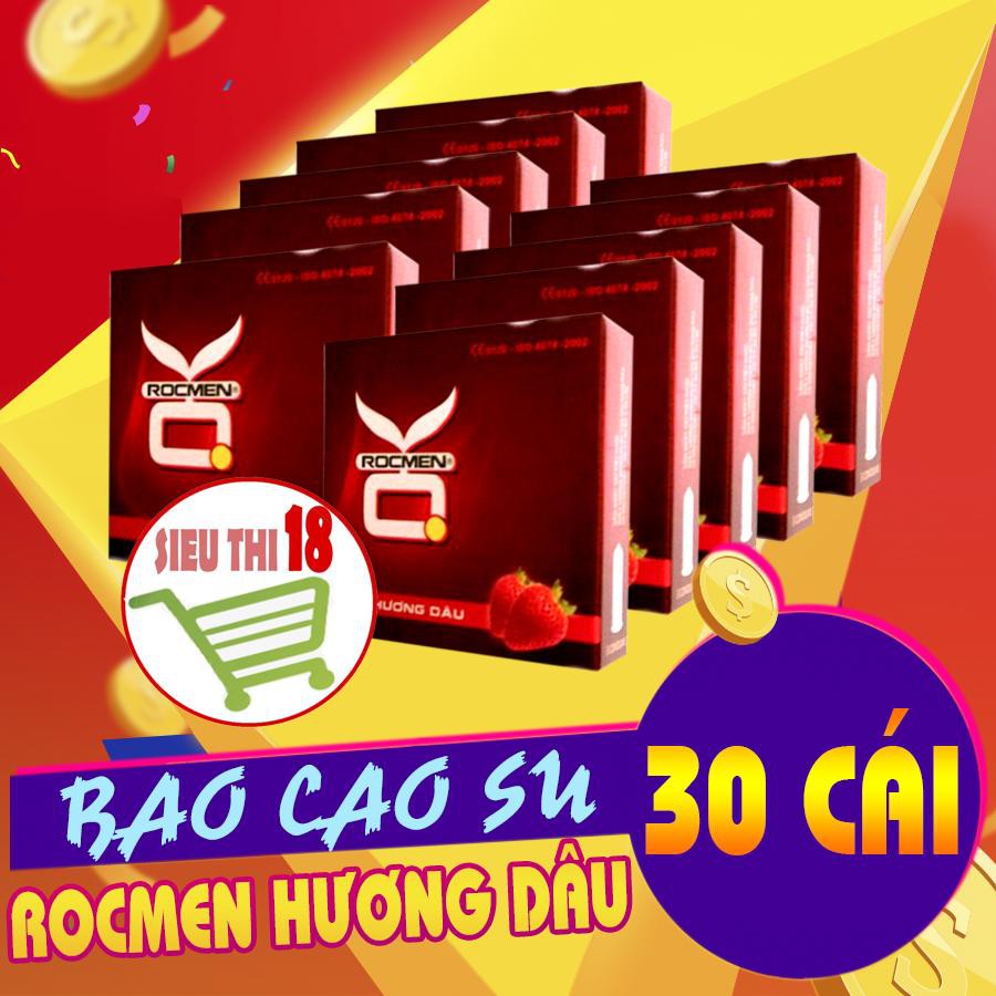 Bao cao su OK Rockmen Hương dâu tây hộp lớn 144 cái