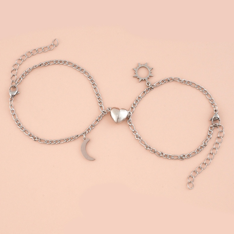 Yoi Vòng Tay Cặp Đôi Từ Tính Hình Trái Tim Có Thể Điều Chỉnh Kích Thước