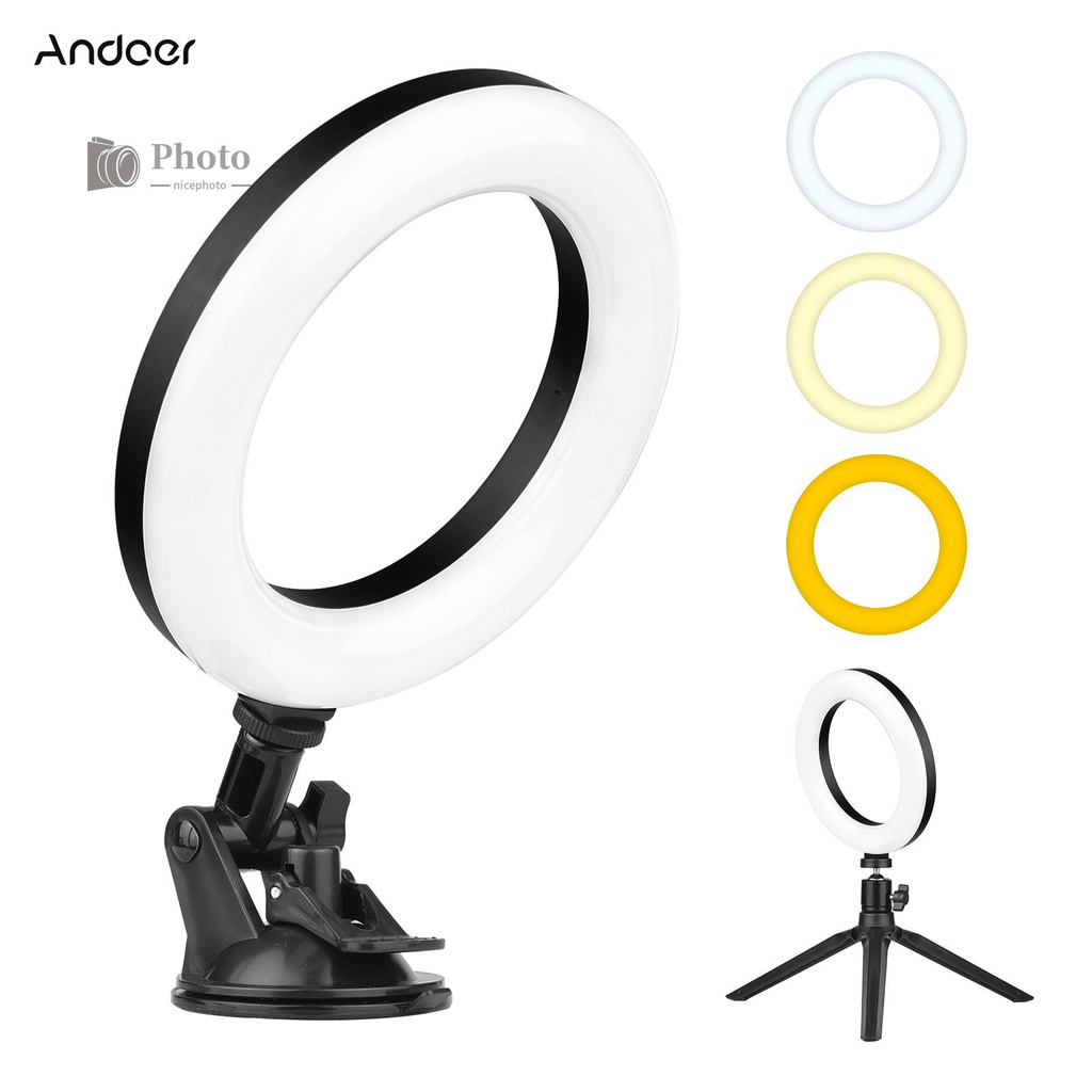 Đèn Led Tròn Andoer 6 Inch 3200k-5600k