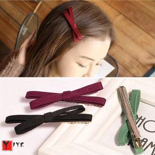 Kẹp tóc hình nơ màu trơn phong cách cổ điển cho nữ
