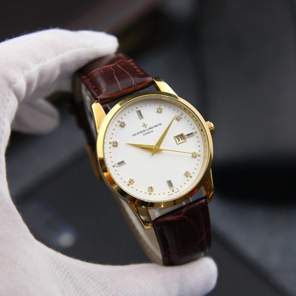 Đồng Hồ - Đồng Hồ Nam Vacheron - Dây Da Cao Cấp - Full Box - Mặt Đính Đá Đẳng Cấp Sang Trọng - Bảo Hành 12 Tháng - Hàng