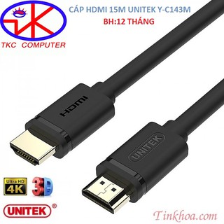 BH 12 Tháng Cáp HDMI 15m Unitek YC143M chuẩn 1.4 độ phân giải 4K và hiển thị 3D( Y-C143M)