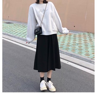 Chân váy chữ a 17Dec, chân váy đũi ulzzang dáng midi xoè dài cho nữ