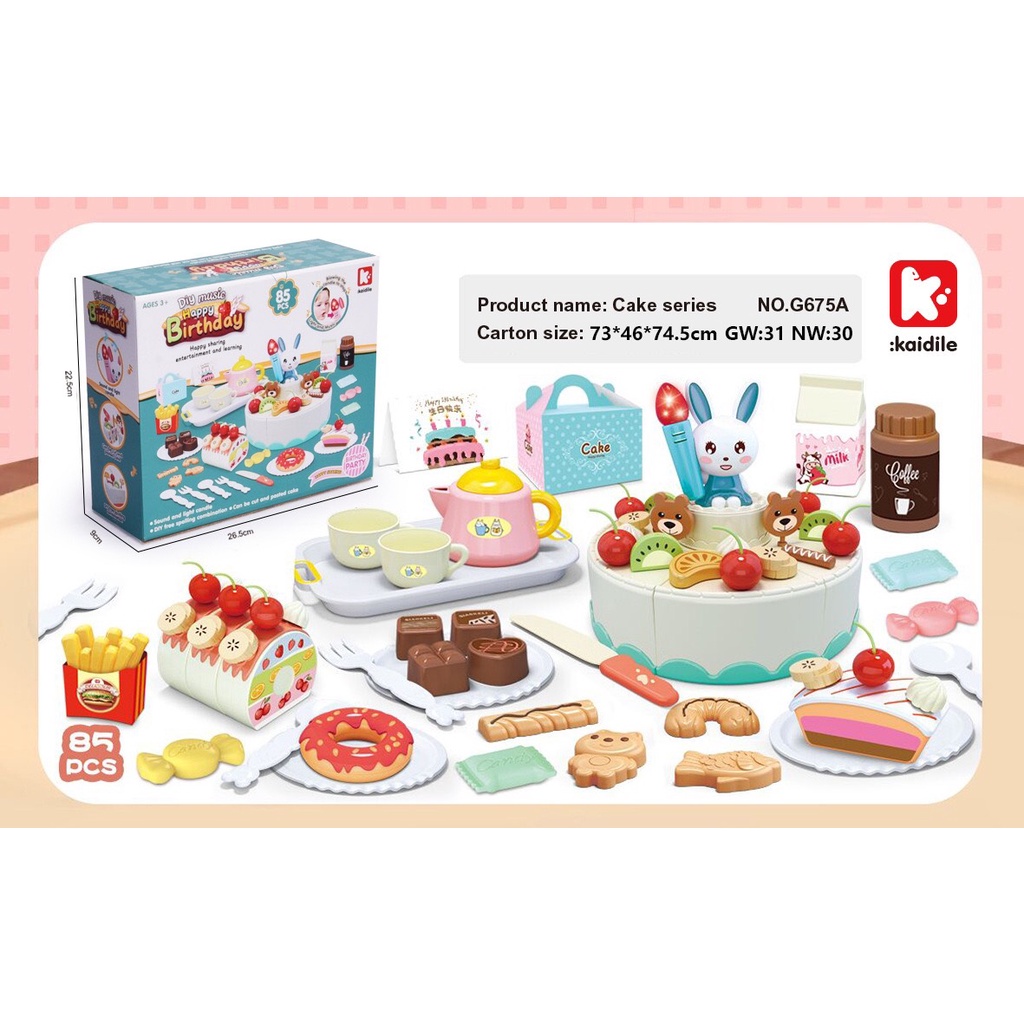 Bánh kem sinh nhật nến cảm ứng hiệu ứng thổi tắt cho bé