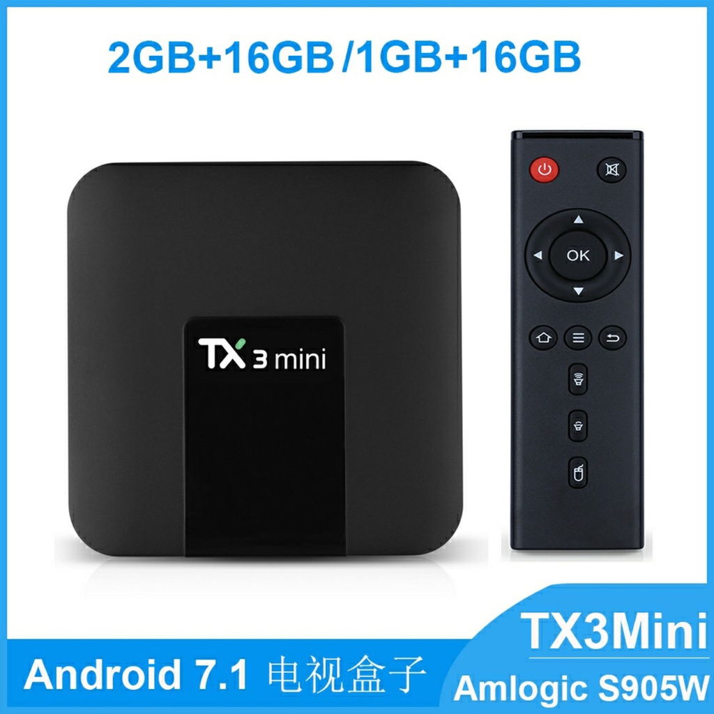 [Android Tivi box TX3 Mini Tìm kiếm giọng nói Rom Gốc  Android 7.1 Amlogic S905W 2G 16G 4K H.265 2.4G 5G Hai Cổng Wifi