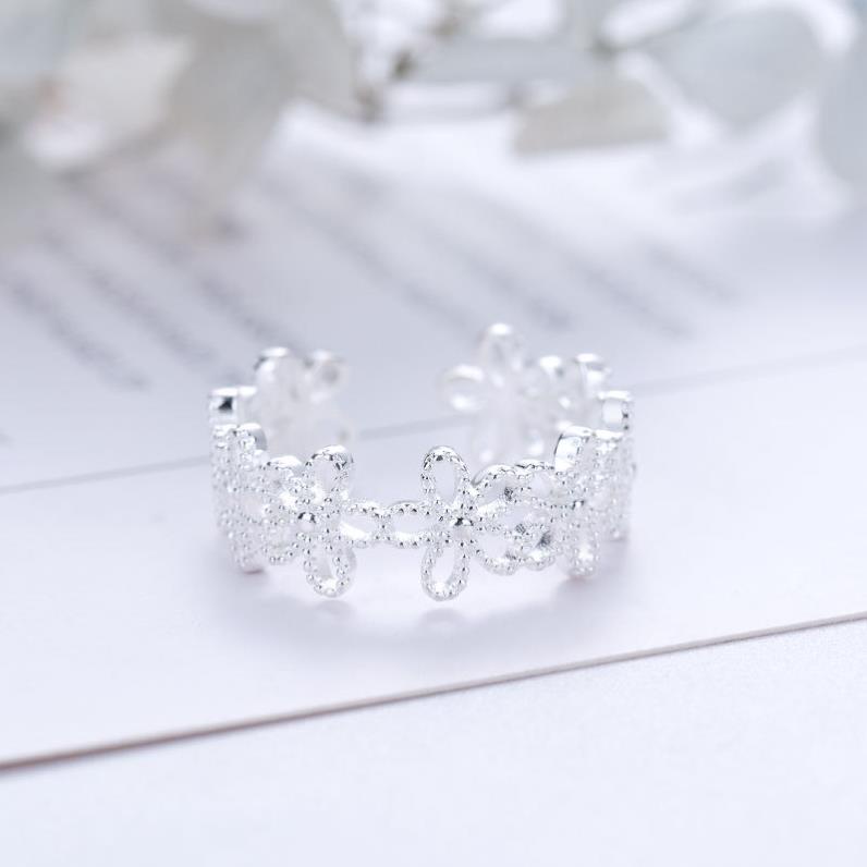 Nhẫn bạc nữ hở freesize,phù hợp với mọi kích thước tay phiên bản hoa năm cánh ANTA Jewelry - ATJ6709M