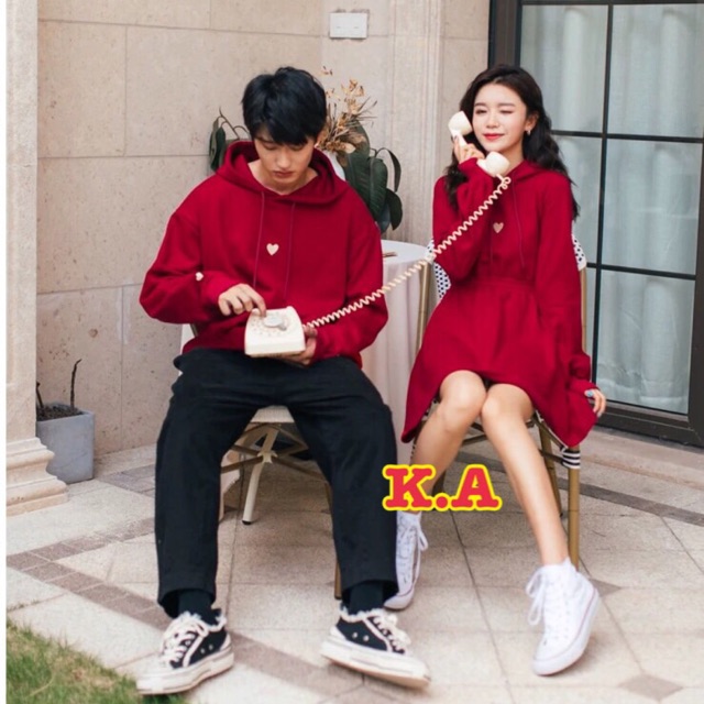 Set áo đôi thêu tim hot hit