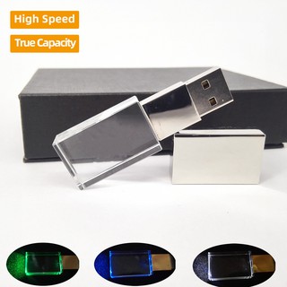 USB Pha lê đèn Led màu bạc 32G