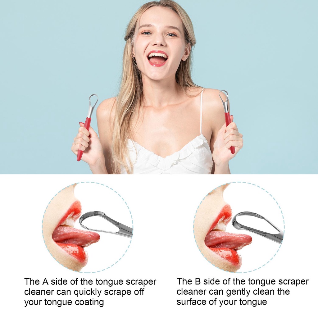 Dụng Cụ Cạo Lưỡi Bằng Thép Không Gỉ Chống Trượt