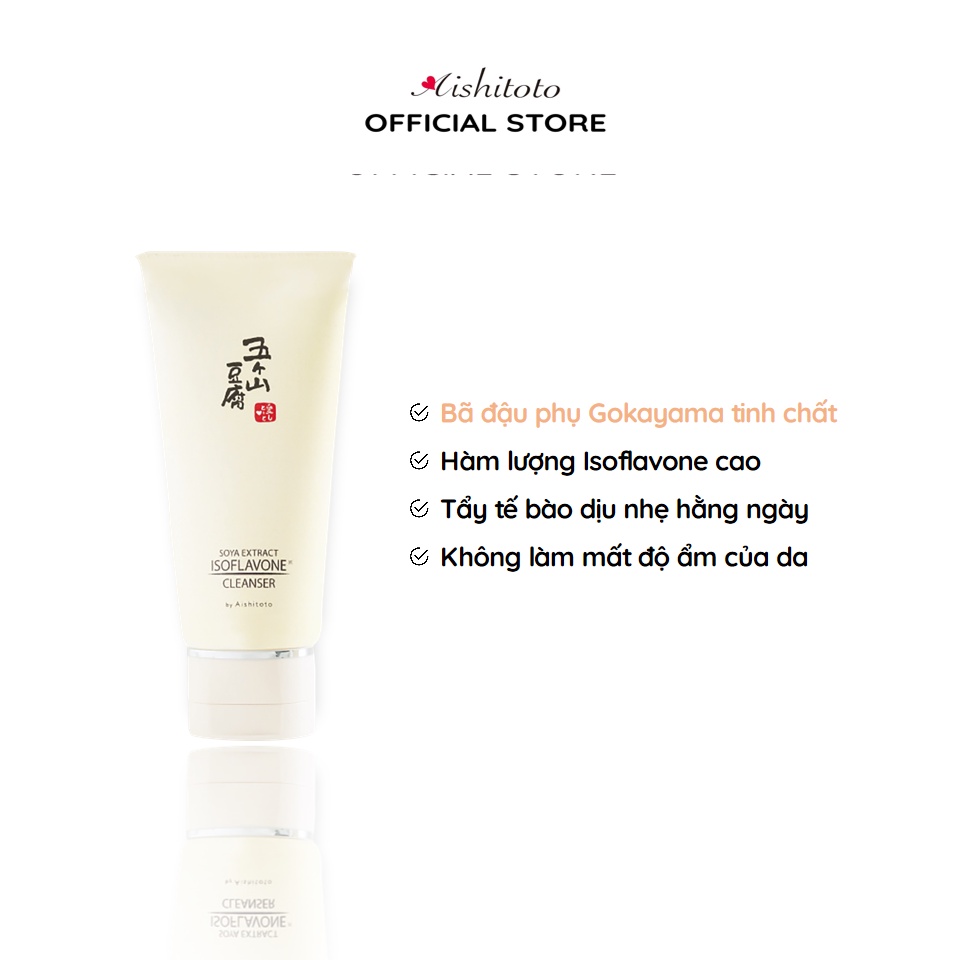 Sữa rửa mặt dưỡng ẩm &amp; trắng da Aishitoto chiết xuất đậu nành - Gokayama Soya Extract Cleanser 60g