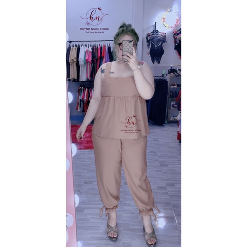 𝗕𝗜𝗚 𝗦𝗜𝗭𝗘 Set Quần Dài Áo Baby Doll 𝟲𝟬-𝟵𝟱𝗸𝗴