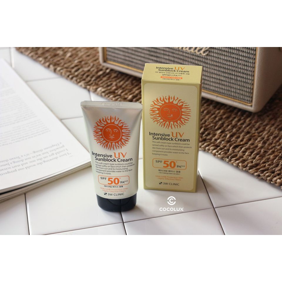 Kem Chống Nắng 3W Clinic Intensive UV Sunblock Cream - [COCOLUX]