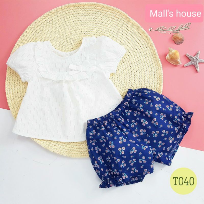 Bộ bé gái babydoll Oli River quần xanh xinh xắn dành cho bé
