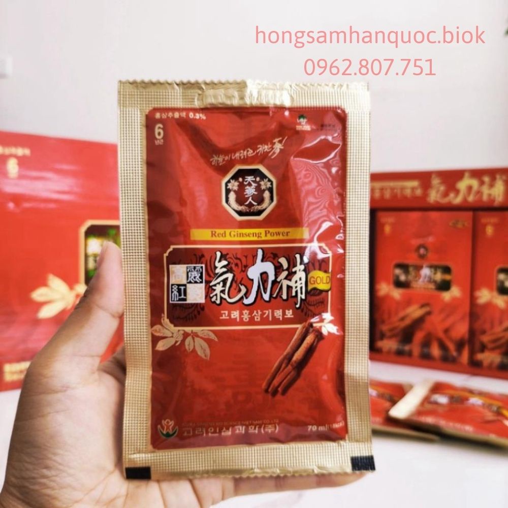 Nước Uống Hồng Sâm Korea Red Ginseng Power 30 gói 70ml, Cao hồng sâm nhập khẩu Hàn Quốc, Tinh Chất Hồng Sâm Nguyên Chất