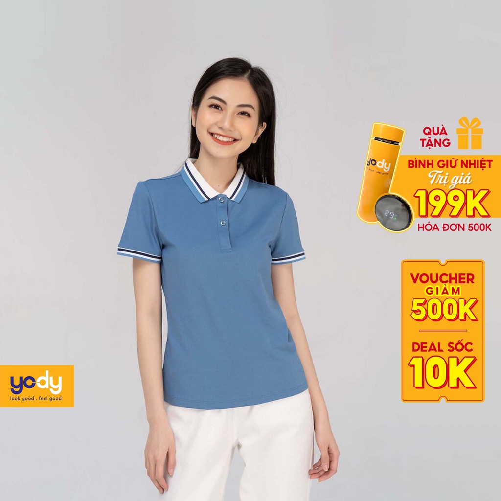 Áo Polo Yody nữ Mắt Chim phối cổ 02 Mềm mịn Thoáng mát APN3706