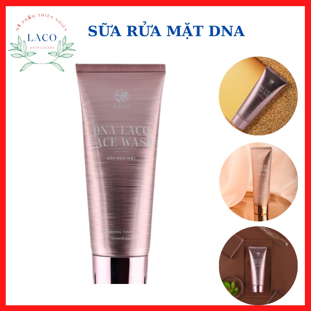 Sữa rửa mặt Laco DNA cá hồi, chết xuất hoa hồng, lô hội giúp da sạch sẽ, tươi tắn, ngăn ngừa lão hóa, cho da trắng hồng