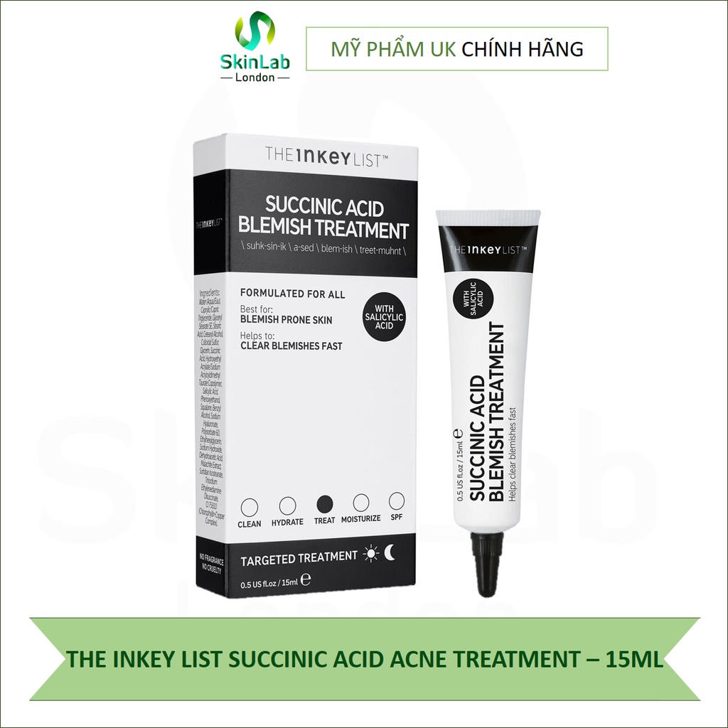 (BILL ANH) Chấm Mụn The Inkey List Succinic Acid Acne Treatment 15ml