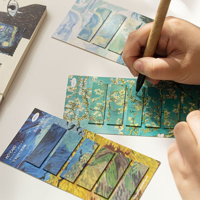 Set 90 Giấy Ghi Chú In Hình Tranh Van Gogh Sáng Tạo