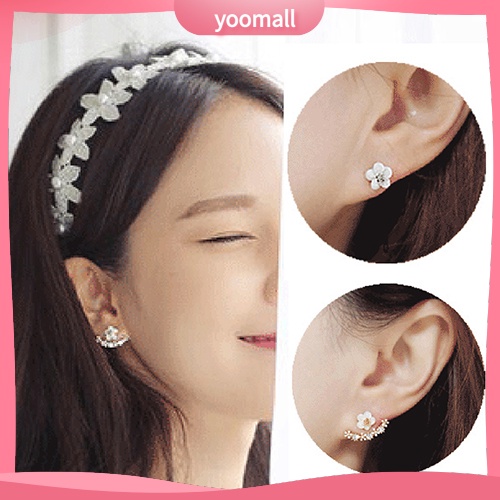Khuyên tai hình hoa cúc đính đá phong cách Hàn Quốc thanh lịch dành cho nữ