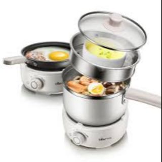 Nồi lẩu điện đa năng - Bear - 1,2L. Lẩu, luộc, chiên, thích hợp mang đi du lịch. Sạch sẽ, giá cả phải chăng.