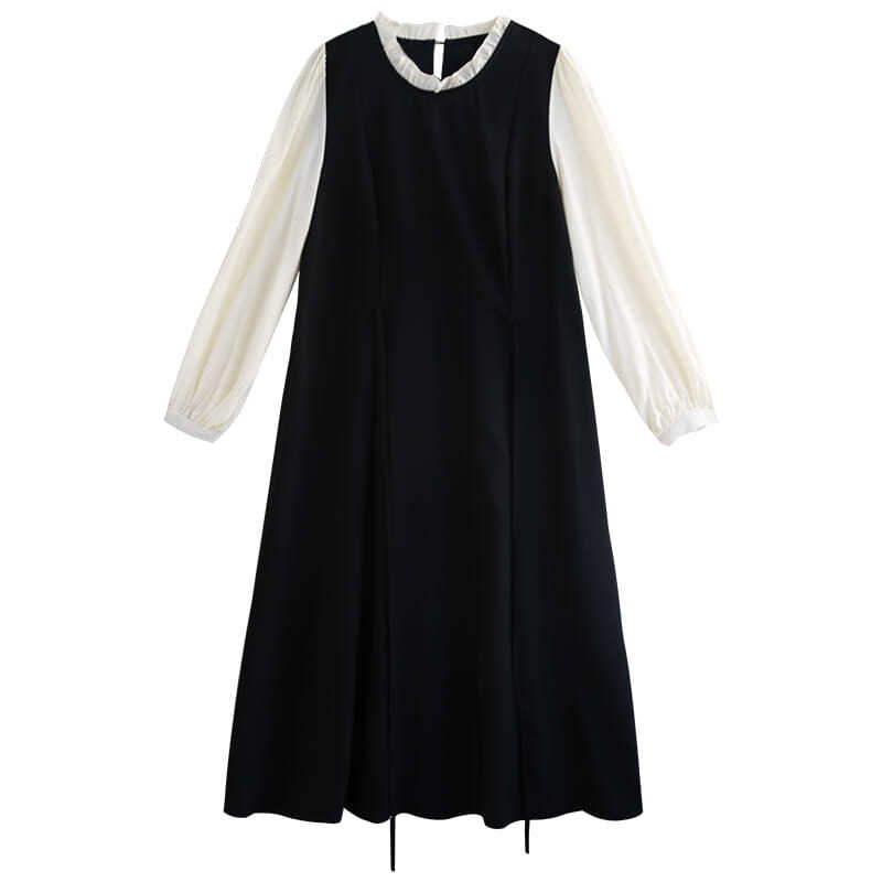 Đầm Nữ Tay Dài Phong Cách Retro Pháp Thời Trang Thanh Lịch