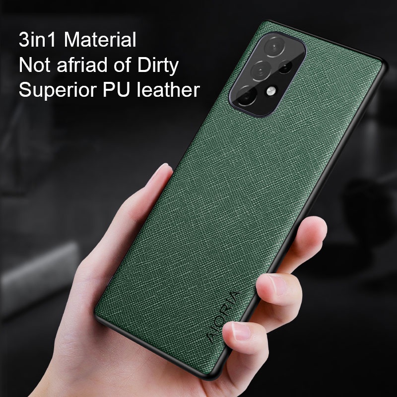 Ốp Bao Da Điện Thoại pu tpu Bảo Vệ camera Họa Tiết Đan Chéo Thanh Lịch Cho samsung galaxy a33 a53 5g Ốp