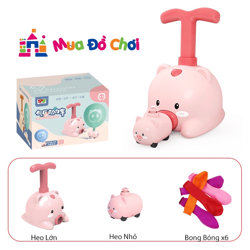 Bộ đồ chơi bơm bóng chạy xe hình thú dành cho các bé