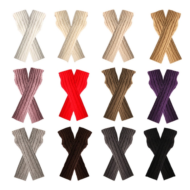 Găng Tay Dệt Kim Hở Ngón Mềm Mại Chống Gió Mùa Đông Cho Người Lớn