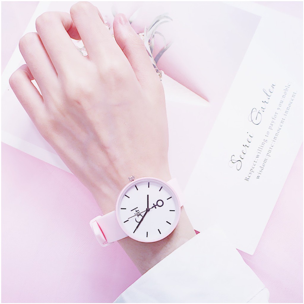 [Cực Đẹp] Đồng Hồ Nữ Dây Caosu Boy Girl Nhiều Màu Phong Cách Hàn Quốc - Hazo