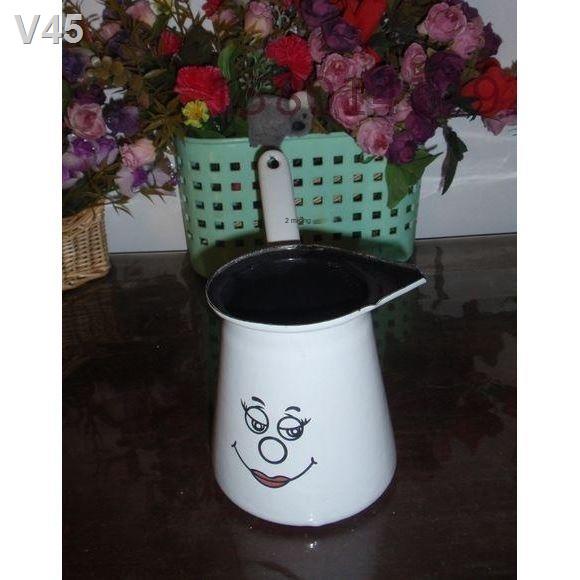 ❁✐◑Xuất khẩu hàng đuôi đơn / tráng men bình pha cà phê Thổ Nhĩ Kỳ nồi hơi sữa nóng (250ml)
