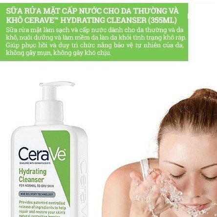 Sua rua mat Cerave foaming facial cleanser cho da dầu , sửa rửa mặt da dầu Cerave foaming facial cleanser