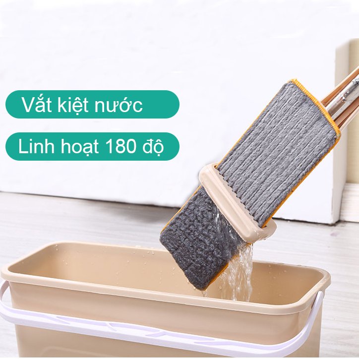 Cây Lau Nhà Chổi Lau Nhà Tự Vắt Thế Hệ Mới Xoay 360 Độ Thiết Kế Thông Minh Gọn Nhẹ