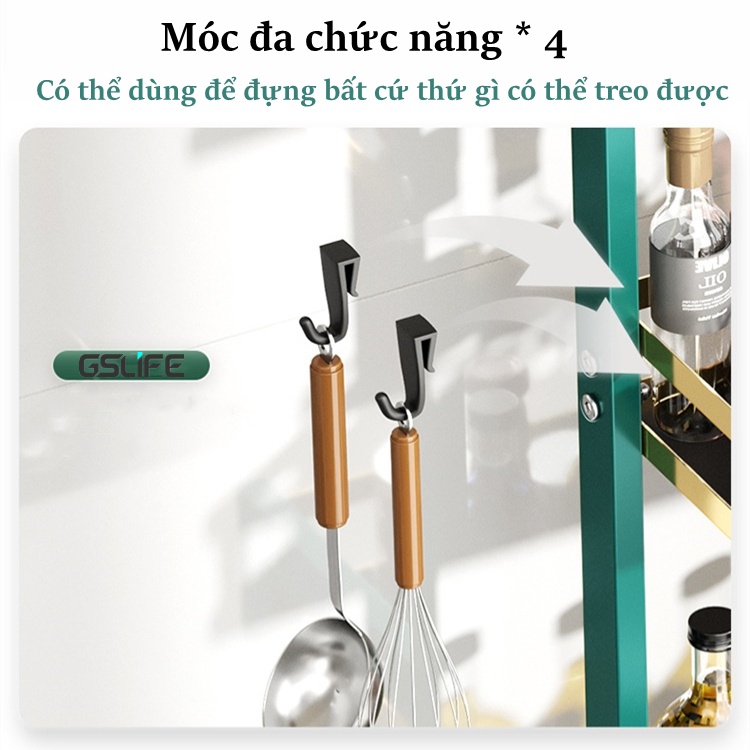Lifinity Giá Đựng Gia Vị Đa Năng-Thép Carbon Cao Cấp 2&3 Tầng, Có Gía Đựng Đũa Và Gía Đỡ Thớt, Siêu Tiện Dụng