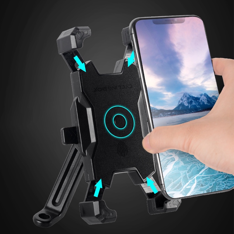 Giá đỡ điện thoại xe máy, kẹp điện thoại xe máy-Xoay 360 ° Khóa điện thoại chắc chắn mà không bị rung