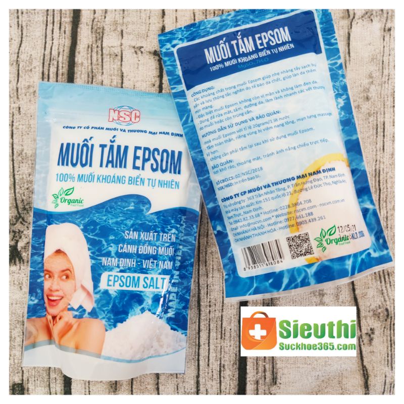Muối Epsom Muối Tắm Spa Rửa Mặt Dưỡng Da 200gr Giúp Lưu Thông Khí Huyết Thải Độc Và Giảm Đau Cơ Bắp