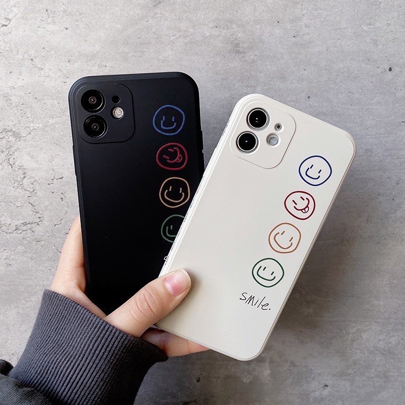 V Ốp Iphone 11 1Pro Maxx 7 8 Plus X Xs Max Xr 6plus Cute hình Smile mặt cười in 3D silicon bảo vệ camera
