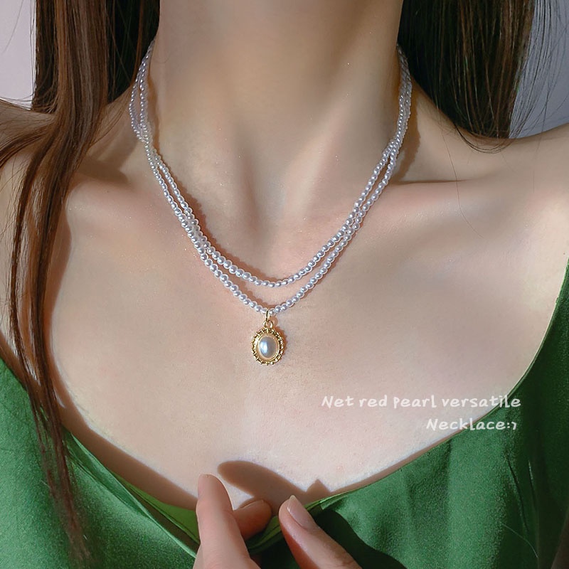 Vòng cổ Đính Ngọc Trai Sang Trọng Phong Cách Hàn Quốc Dành Cho Nữ
