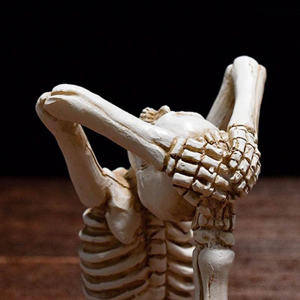 Set 4 Tượng Đầu Lâu Trắng / Đen Trang Trí Halloween