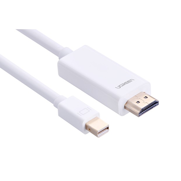Cáp Mini DisplayPort (Thunderbolt) to HDMI dài 3M độ phân giải 4K Ugreen 10453 chính hãng Màu Trắng