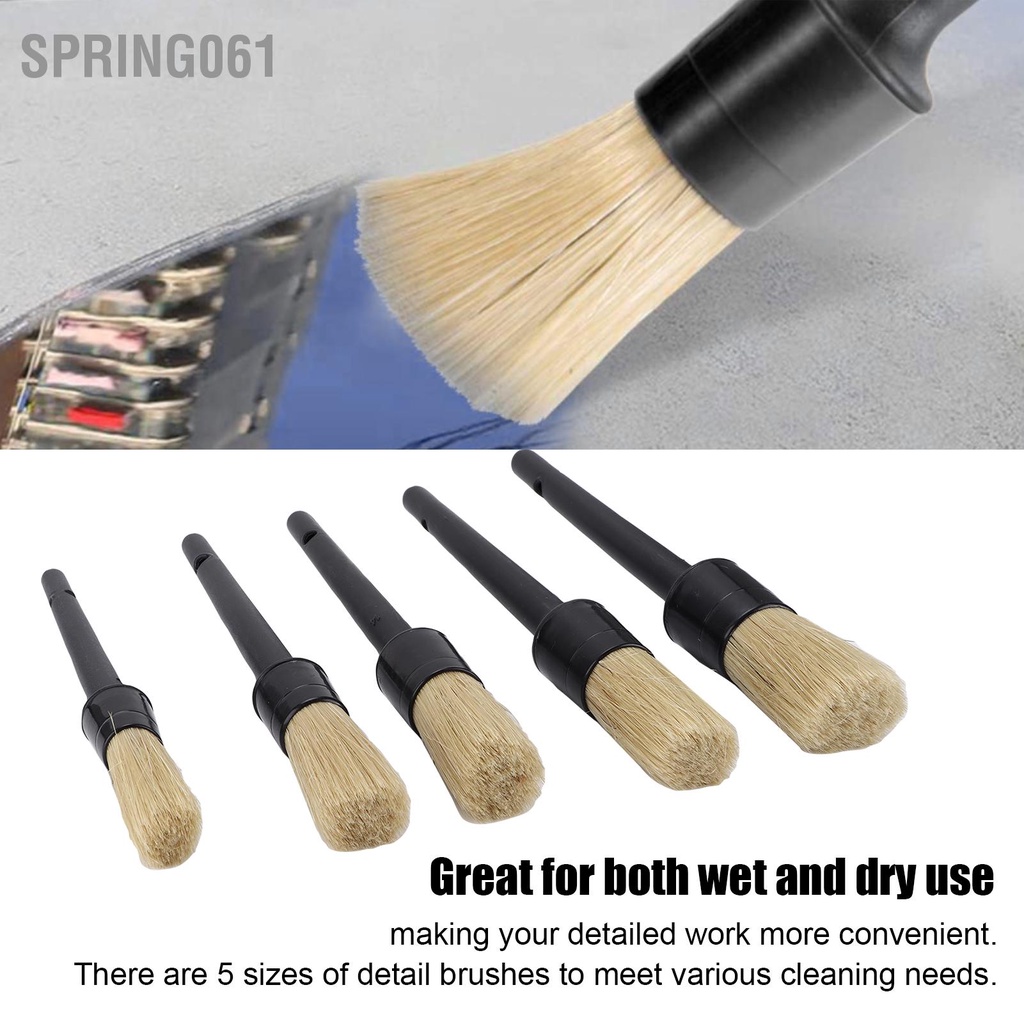 Spring061 9 cái Xe Chi Tiết Bàn Chải Bộ Dụng Cụ Chà Công Làm Sạch Cho Nội Thất Bên Ngoài Bánh xe Bảng điều khiển