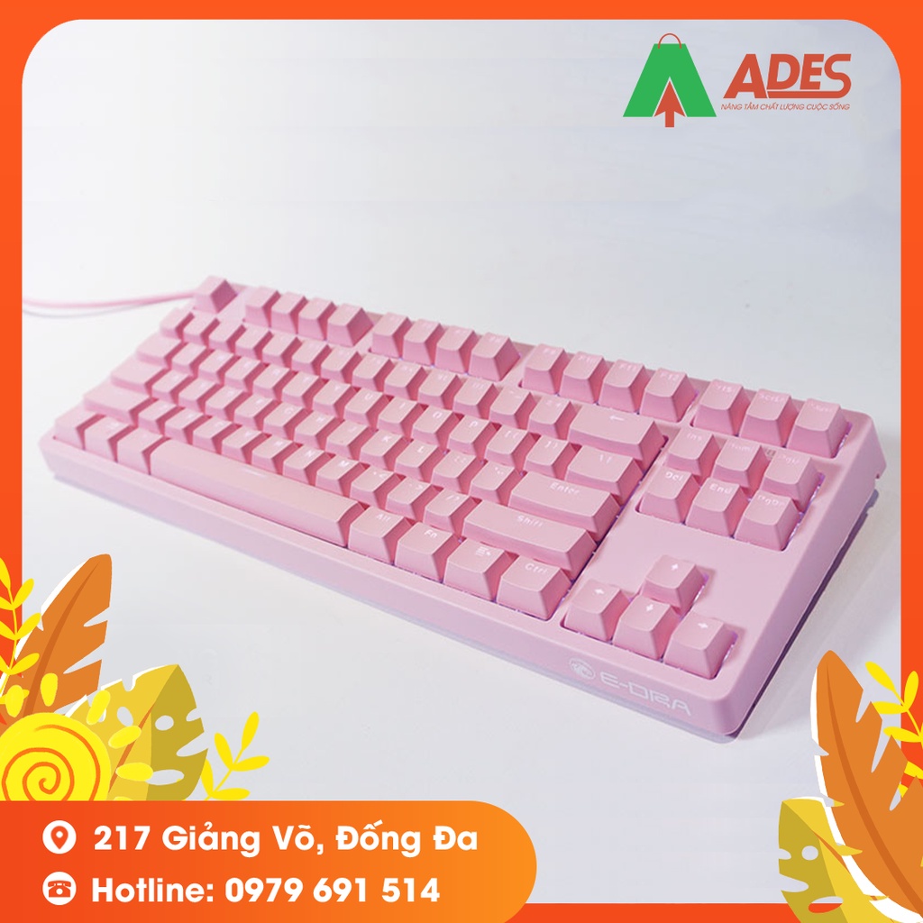Bàn Phím Cơ Gaming E-DRA EK387 Dream Pink NEW 2021, Switch HUANO - Chính Hãng - Bảo Hành 2 Năm