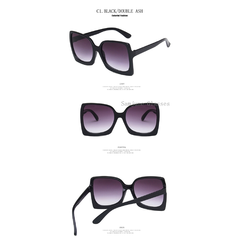 Kính Mát SAMJUNE Gọng Vuông Cỡ Lớn Thời Trang Cổ Điển 2020