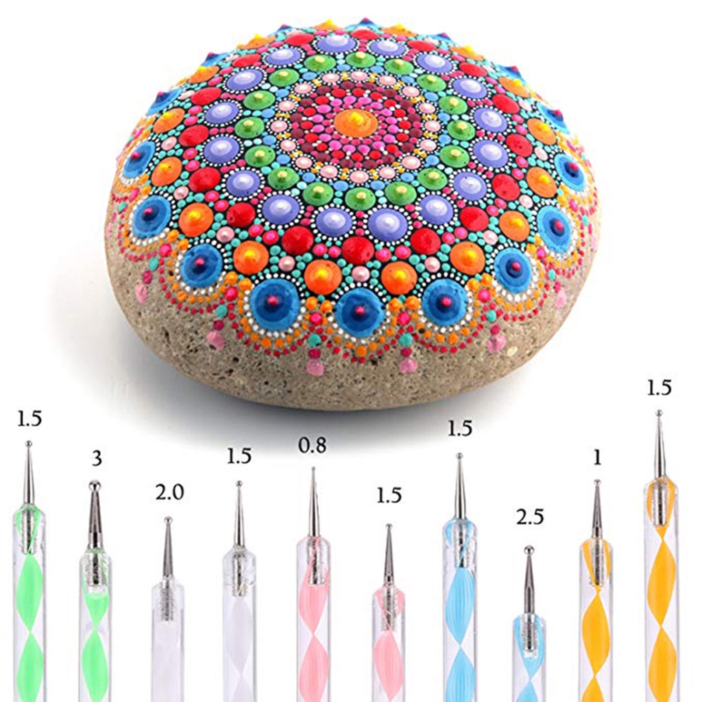 Bộ 13 Bút Vẽ Đá Hoa Cương Họa Tiết Chấm Bi Mandala